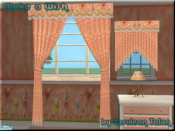 Sims 2 — Make A Wish Bedroom - Curtains by Cerulean Talon — These delightful fairies will make any young Sim feel