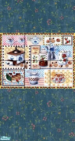 Sims 2 — calico kitchen backsplash by oldmember_talimara2 — calico kitchen backsplash
