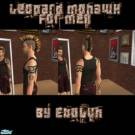Sims 2 — Leopard Mohawk Set by Eboluh — A really nice leopard mohawk set for men and women! Hope you enjoy!
