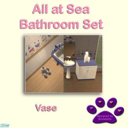 Sims 2 — All at sea bathroom set - vases by Snowbelle — This compete bathroom set matches the All at Sea wall set. The