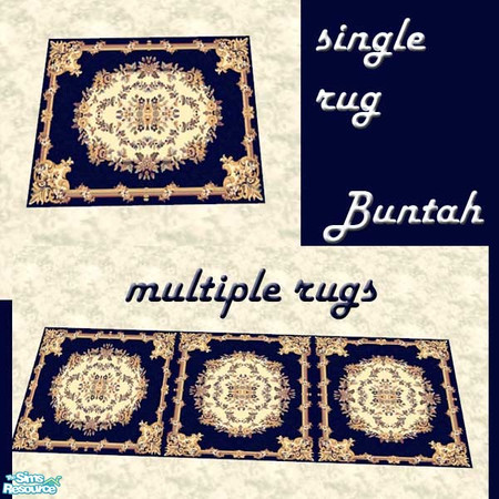 Sims 2 — Blue Oriental Any-Size Rugs by buntah — These are recolors of the Nightlife round rug. Place them side by side