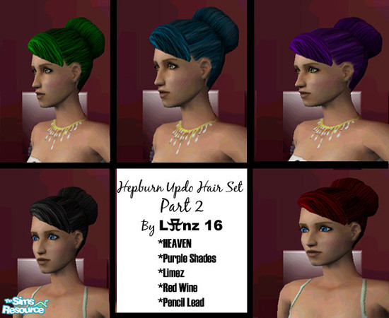 Sims 2 — Hepburn Updo Hair Set Part 2 by Lanz16 — The Complete Set Of My Hepburn Updo Hair Recolor. ***YOU MUST DOWNLOAD