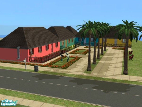 Sims 2 — Palms\' Village by jabire — Building with 4 houses /No personalized content/ All houses can be rented 