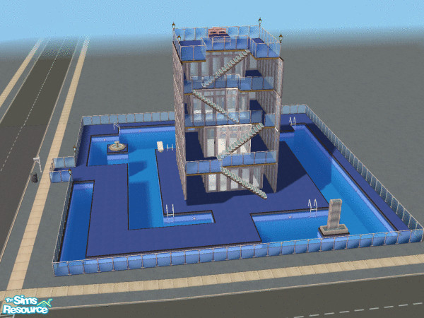 Sims 2 — Spiral by sawsea — For the rich sim with money to burn. Second home designed for looks, not comfort. Great for