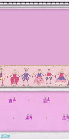 Sims 2 — Fairy Tale Pink 3 by Cailca — A pretty set of walls for any of your sim girls living in a Fairy Tale, also