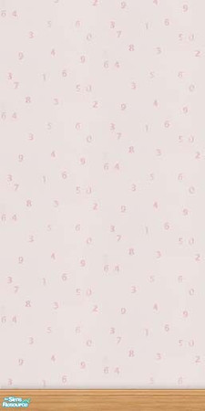Sims 2 — Pink Numbers 1 by Cailca — A set of walls perfect for a child's bedroom, also available in green. Please Rate.