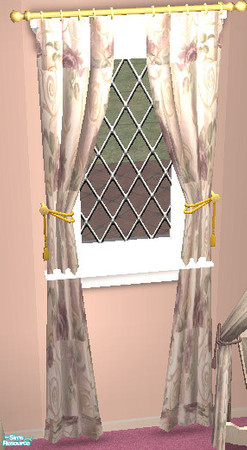 Sims 2 — Rose Curtains by Simaddict99 — maxis recolor of fabric