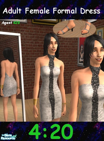 Sims 2 — Stylish White Party Time Formal by Agent420 — Stylish White Party Time Formal. Shimmering Black Sequin Scarf,