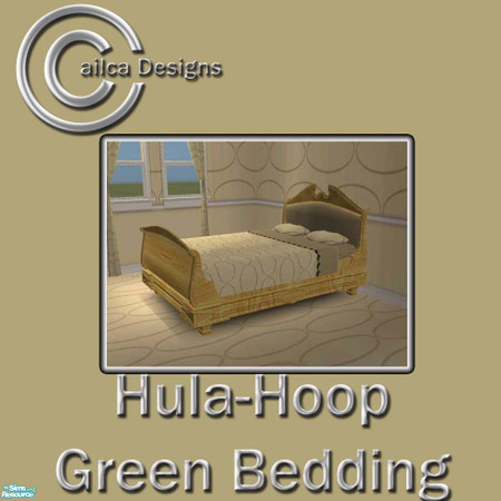 Sims 2 — Hula-Hoop Green Bedding by Cailca — A bedroom furniture set to match my Hula Hoop walls, also avaiable in brown.