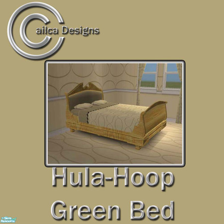 Sims 2 — Hula-Hoop Green Bed by Cailca — A bedroom furniture set to match my Hula Hoop walls, also avaiable in brown.