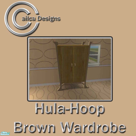 Sims 2 — Hula-Hoop Brown Wardrobe by Cailca — A bedroom furniture set to match my Hula-Hoop wall sets, also available in