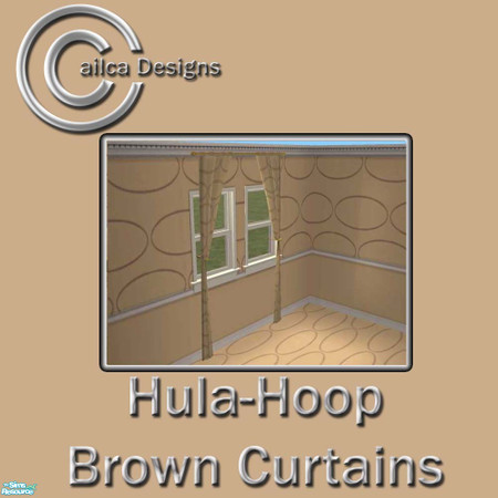 Sims 2 — Hula-Hoop Brown Curtains by Cailca — A bedroom furniture set to match my Hula-Hoop wall sets, also available in