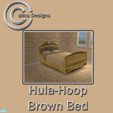 Sims 2 — Hula-Hoop Brown Bed by Cailca — A bedroom furniture set to match my Hula-Hoop wall sets, also available in