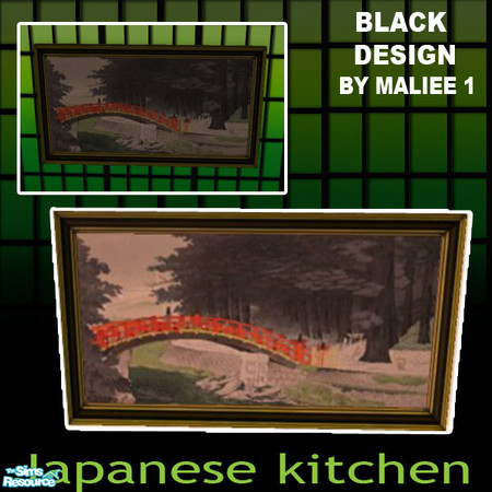 Sims 2 — japanese painting by maliee1 — japanese kitchen set black design by maliee 1