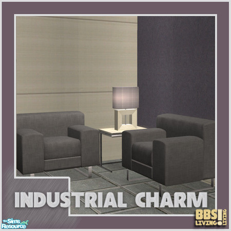 Sims 2 — Industrial Charm, Armchair by BetterbeSim — Recolor of The Zentime livingroom with 3 new meshes. An Industrial