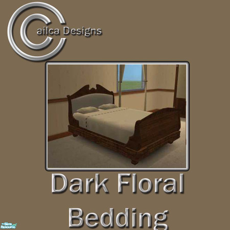 Sims 2 — Dark Floral Bedding by Cailca — A matching set to my Pale Floral Bedroom, but slighty darker. Please Rate.