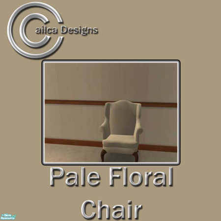 Sims 2 — Pale Floral Chair by Cailca — A pale coloured set with a floral motif, Matches my Pale Floral Wall Set. Please
