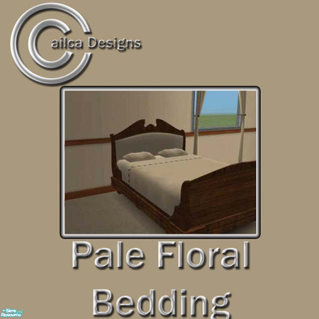 Sims 2 — Pale Floral Bedding by Cailca — A pale coloured set with a floral motif, Matches my Pale Floral Wall Set. Please