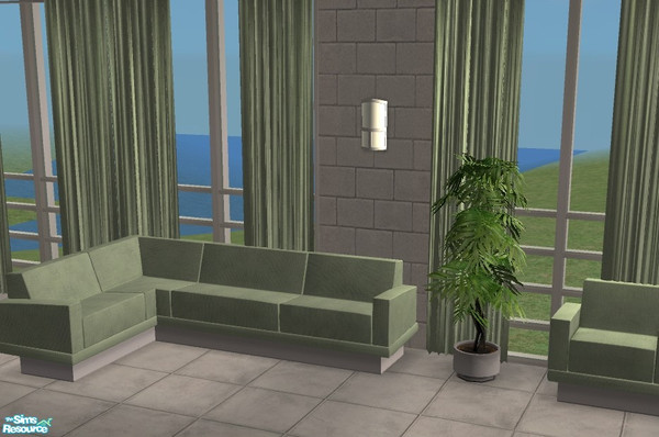 Sims 2 — Comfy Linen - Green Sectional Sofa/Chair by Bitzybus — Recolor for the Nightlife sectional sofa/chair.