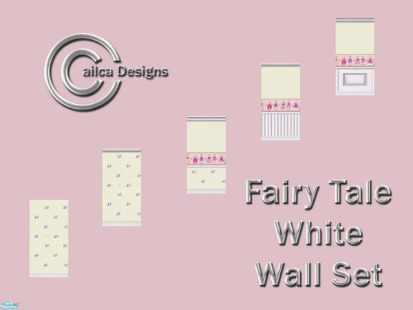 Sims 2 — Fairy Tale White by Cailca — A pretty set of walls for any of your sim girls living in a Fairy Tale, also