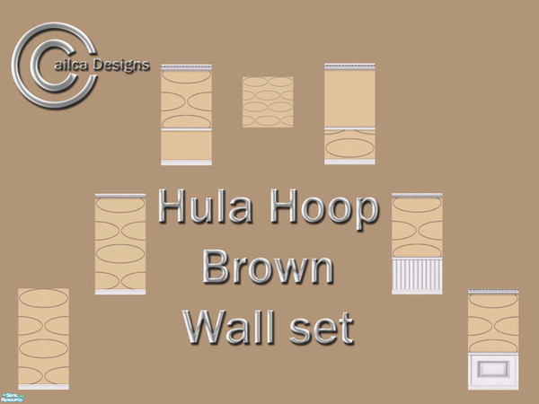 Sims 2 — Hula Hoop - Brown by Cailca — A wall set with a hula Hoop motif. Please Rate.