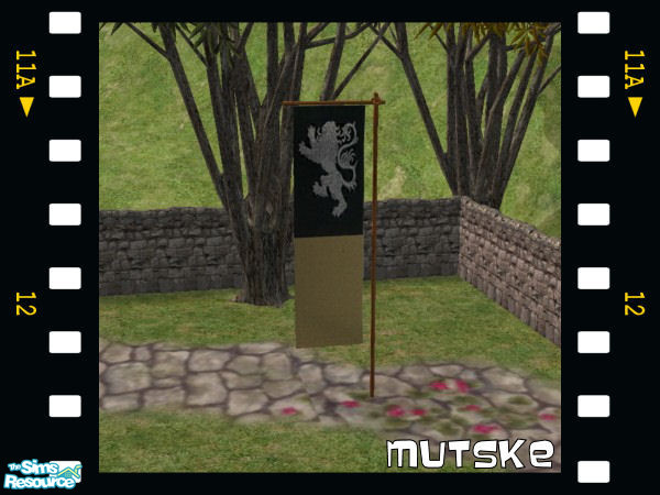 Sims 2 — Medieval Banner recolor 2 by Mutske — Medieval Banners and shield with swords. Just for decoration. New Meshes. 