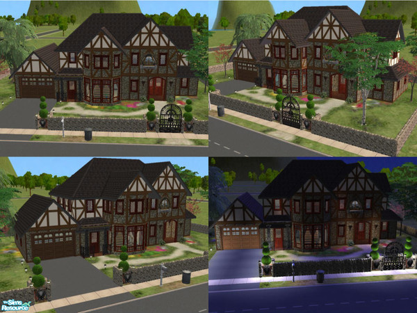 Sims 2 — The CopperLeaf by PiaNouka — Tudor style house.