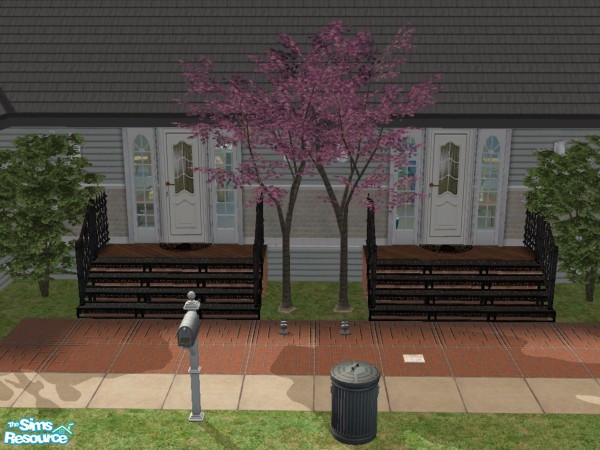 Sims 2 — Double Duty by llb04 — Cute duplex for up to four room mates, has shared jacuzzi tub on back deck.