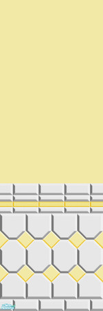 Sims 2 — Yellow and White Tile by Lorah — Colorful walls in red, orange, yellow, green, blue, purple and pink. Nicely