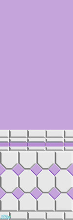 Sims 2 — Purple and White Tile by Lorah — Colorful walls in red, orange, yellow, green, blue, purple and pink. Nicely