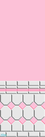 Sims 2 — Pink and White Tile by Lorah — Colorful walls in red, orange, yellow, green, blue, purple and pink. Nicely done