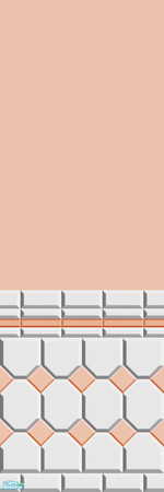 Sims 2 — Orange and White Tile by Lorah — Colorful walls in red, orange, yellow, green, blue, purple and pink. Nicely