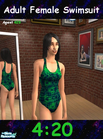 Sims 2 — Colorful Emerald Swimsuit by Agent420 — This beautiful Colorful Emerald Swimsuit is for Adult Females. Wear it