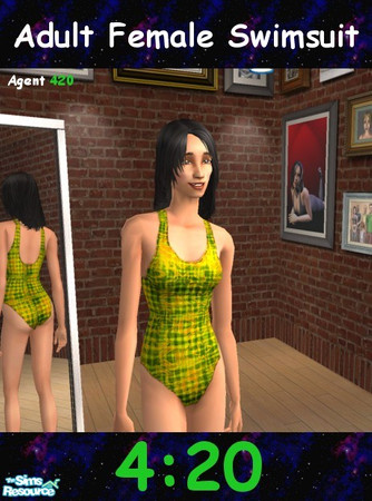 Sims 2 — Toxic Slimepool Colorful Swimsuit by Agent420 — This Colorful Swimsuit was dipped in a toxic slimepool before it