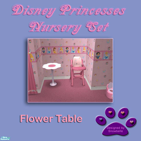 Sims 2 — Disney Princesses Nursery Set by Snowbelle — This pink nursery set matches my previously uploaded walls and