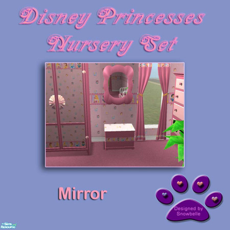 Sims 2 — Disney Princesses Nursery Set by Snowbelle — This pink nursery set matches my previously uploaded walls and