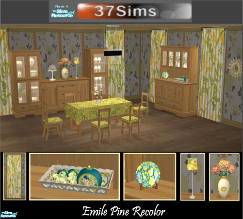 Sims 2 — Emile Pine Recolor by Elize-37sims — Recolor of the Emile Dining room