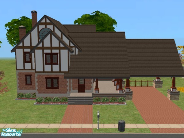 Sims 2 — The Tudorian by c_literati — Roomy home ready for decorating, on a 3x3 lot. Please download windkeeper's 2 tile