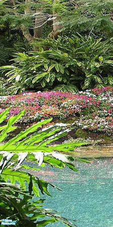 Sims 2 — Mini Waterfall Wall Mural - 1 by TrailRunner782 — A wall mural of a mini waterfall. Panel 1.