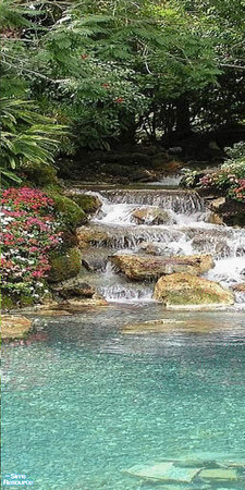 Sims 2 — Mini Waterfall Wall Mural - 2 by TrailRunner782 — A wall mural of a mini waterfall. Panel 2.