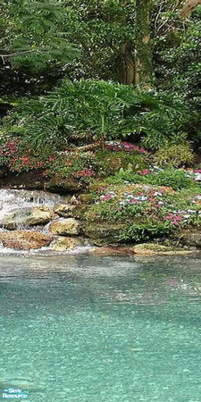 Sims 2 — Mini Waterfall Wall Mural - 3 by TrailRunner782 — A wall mural of a mini waterfall. Panel 3.