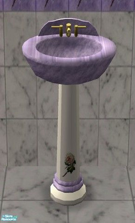 Sims 2 — Haven Scent Bathroom - Sink by Riverwillows — Sweet and lovely bathroom, in white marble and lavender floral