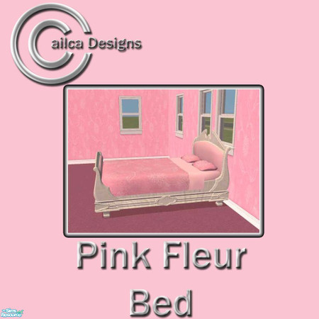 Sims 2 — Pink Fleur Bedding by Cailca — A pink bedroom with textures to match my Pink Fleur walls and Bedding.