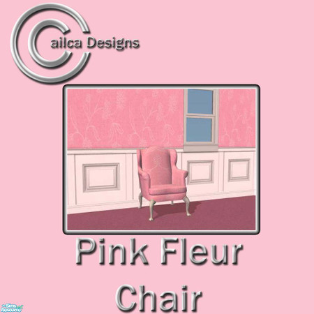 Sims 2 — Pink Fleur Chair by Cailca — A pink bedroom with textures to match my Pink Fleur walls and Bedding.