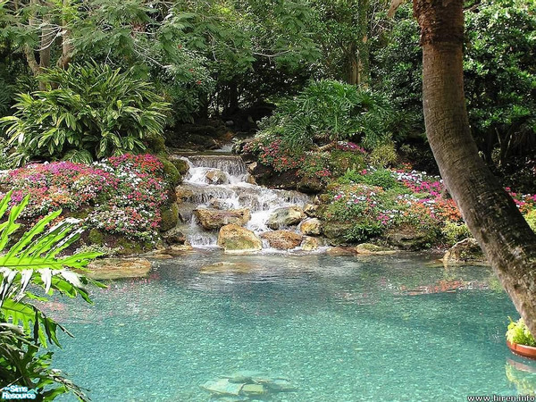 Sims 2 — Mini Waterfall Wall Mural by TrailRunner782 — A wall mural of a mini waterfall.