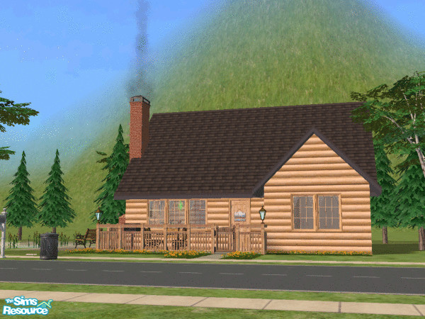 Sims 2 — The Cabin by monmel — A cosy little cabin by the lake. *Custom walls/floors by TSRAA & TSR members* 