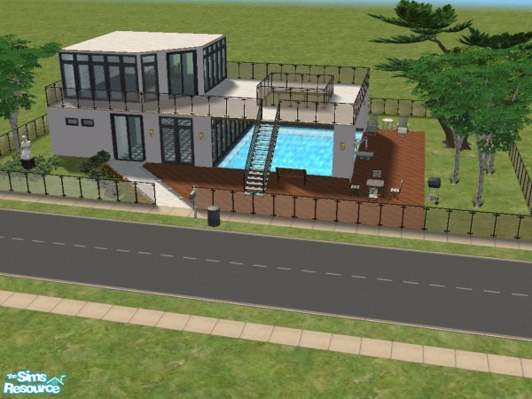 Sims 2 — Modern Black and White by Bigmama1969 — A modern home for a well to do couple of young professionals. Comes with