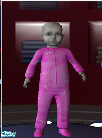 Sims 2 — Neon pink sleeper for baby by SparkynGirl — WOW! this is bright!