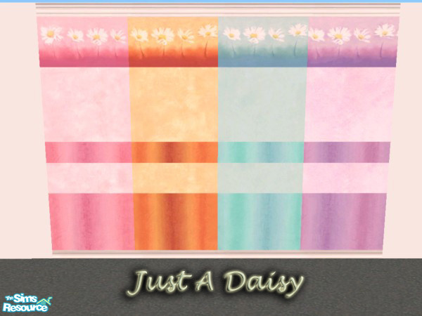 Sims 2 — Just A Daisy by Queen_Of_The_Stone_Age — Set of 4 cheerful daisy-walls :)