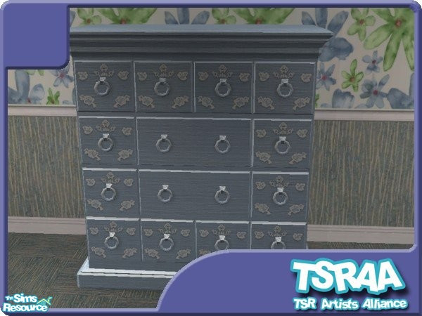 Sims 2 — Star Daisies Dynasty Dresser by jeni — Dynasty Dresser in a dusky pale blue! *TSRAA* Co-ordinating Walls and